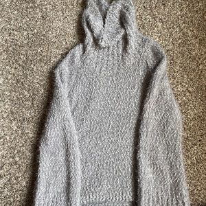 Fuzzy long sleeve turtle neck top